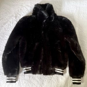 NWT fluffy black jacket